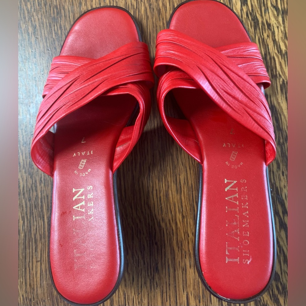 ❤️Italian Shoemakers Red Sandals Sz 7